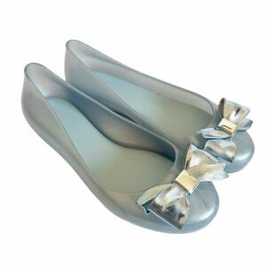 Girl Size 4 Mel by Melissa Light Blue Cinderella Ballet Flats